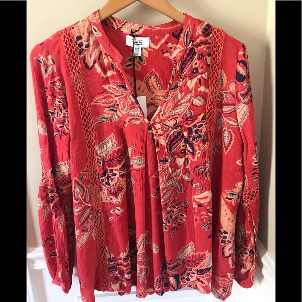 NWT Myra Bag Orangey Peasant Top